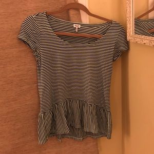 Splendid Peplum Striped Shirt
